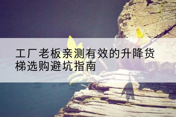 剑川升降货梯怎么选-工厂老板亲测有效的升降货梯选购避坑指南