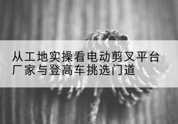 剑川电动剪叉升降平台厂家-从工地实操看电动剪叉平台厂家与登高车挑选门道